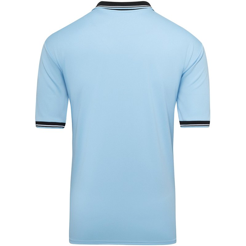 Murray Sporting Goods Short Sleeve Polo Baseball and Softball Umpire Shirt - Sized for Chest Protector (Light Blue, Medium)