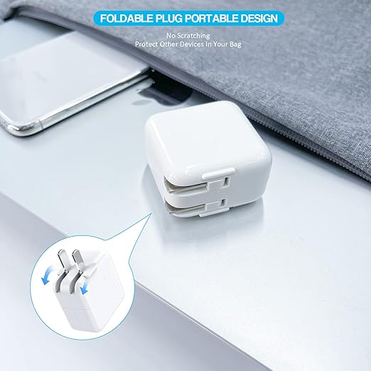 For iPad Charger [ Apple MFI Certified ] 10FT Long for iPad Chargers Lightning Cord Cable Fast Charging USB Wall Charger Block Foldable Plug for iPad7/ 8/9 GenerationiPadAiriPadMini iPadProiPhone