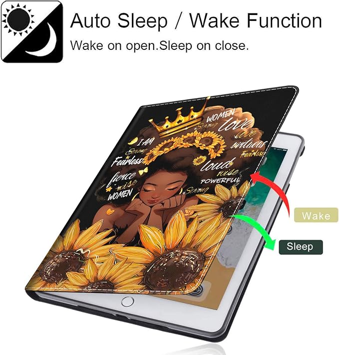 Case Fits All-New Amazon Kindle Fire HD 10 &amp 10 Plus Tablet (13th/11th Generation 2023/2021 Release) 10.1 Durable Shockproof Protective Cover with Auto Wake/Sleep，Black Woman Queen Afro Design