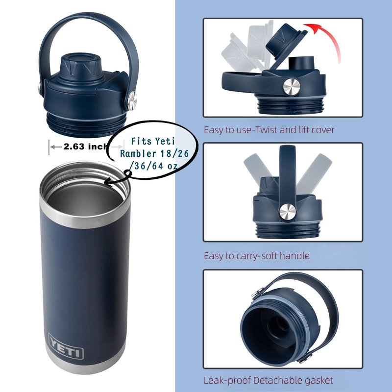 Chug Lid for YETI Rambler Bottles, Black
