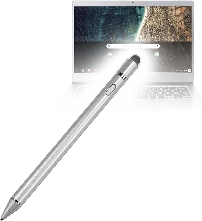 BoxWave Stylus Pen Compatible with Acer Chromebook 514 with Touchscreen - AccuPoint Active Stylus Electronic Stylus with Ultra Fine Tip - Metallic Silver