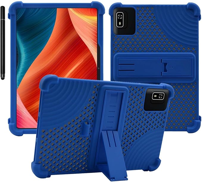 Case for Topsand Topsand-G12PRO Android 15 Tablet 10 inchHeat Dissipation Tablet CaseSoft Silicone Protector CoverKids FriendlyAdjustable Stand Cover4 Corners Thicken Shockproof Blue