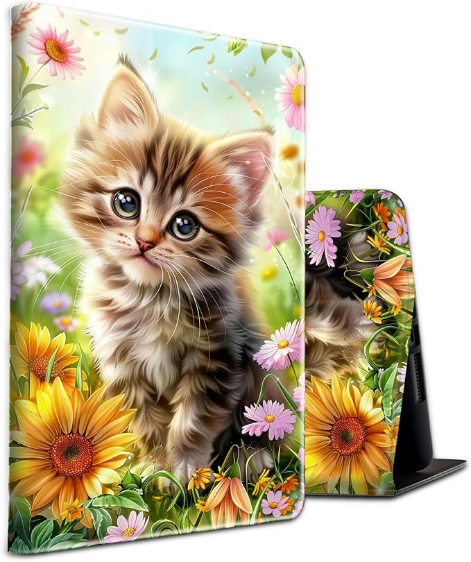 for 10.1 Amazon Fire HD 10 Tablet (13th Generation 2023 Release)PU Leather Multi-Angle Anti Slide Stand Cases with Auto Wake/SleepAnimals Dog Paws Galaxy