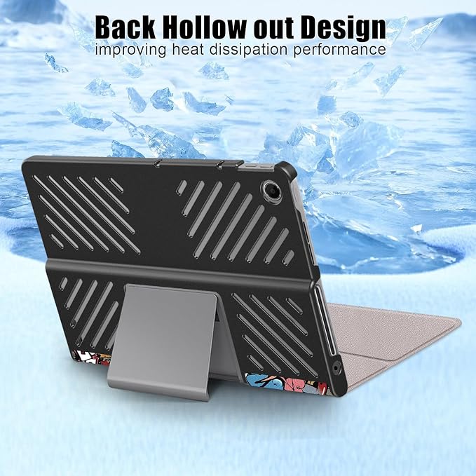 Case Compatible with Lenovo Tab Plus Tablet 2024 Folio Case for Lenovo Tab Plus 11.5 inch (TB351FU) Hard Shell Smart CoverBlack