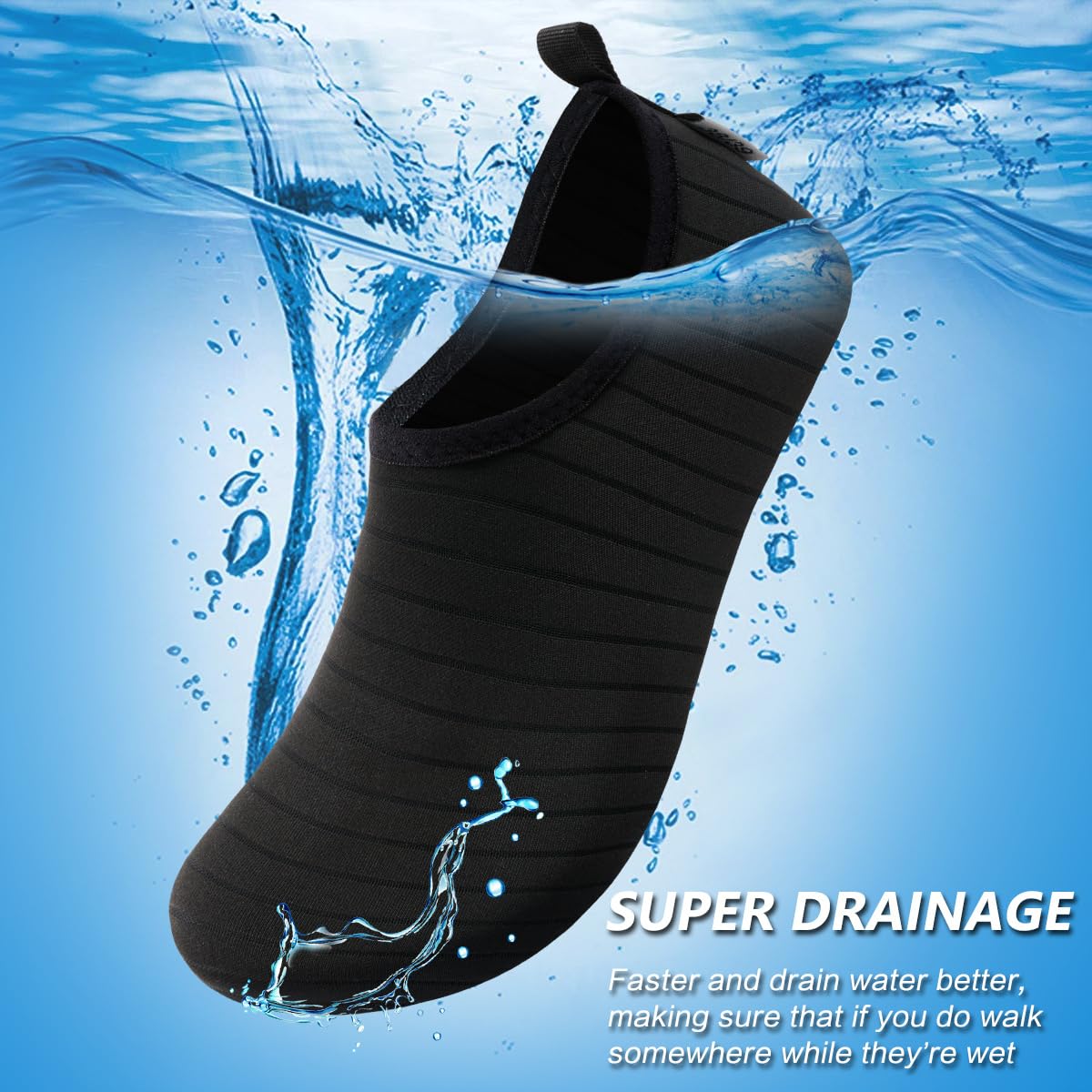VIFUUR Water Sports Unisex Shoes Black - 7.5-8.5 W US / 6-7 M US (38-39)