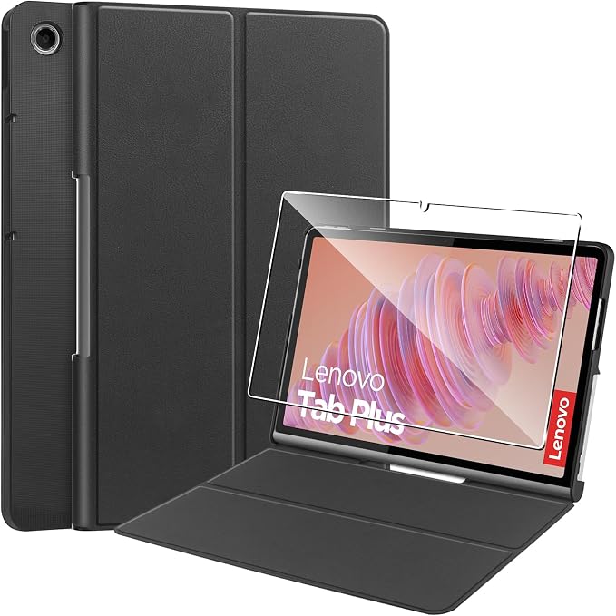 for Lenovo Tab Plus 2024 Casehigh qualit Hard Shell LightweightQuality PUScratch ResistantBlack for Tablet 11.5 inch-Black