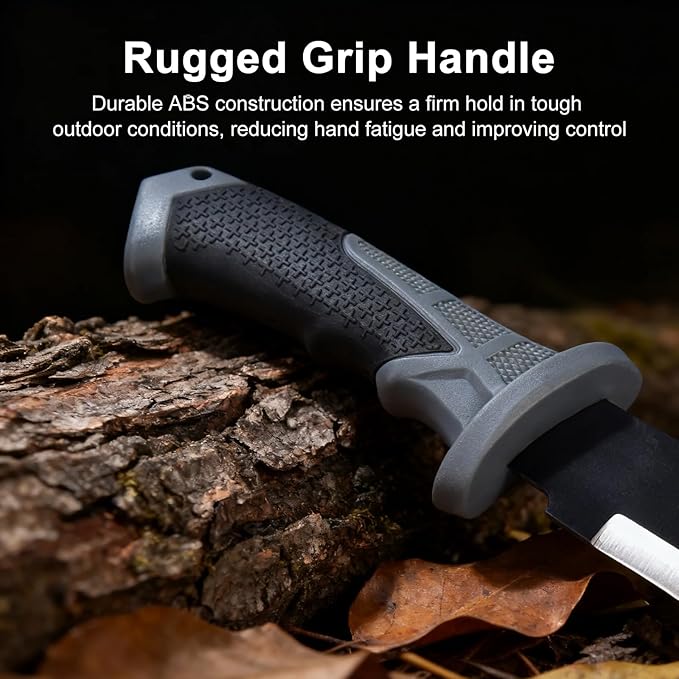 Machete for Bushcraft, 24 inch Survival Knife with Saw for Yard Work, Gardening Heavy Duty Machete with No-Slip Handle and Sheath for Hunting, Outdoor Tree Cutting Esvopa