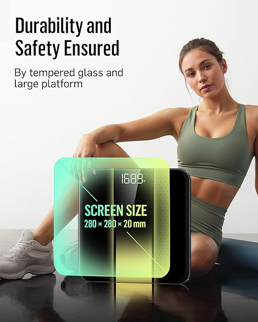 RunStar Digital Bathroom Scale for Body Weight, 400lb, with High Precision, Clear LED Backlight Display, Accurate Scale with 6mm Tempered Glass