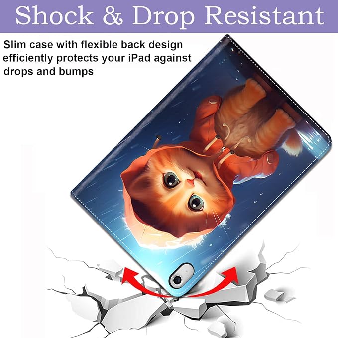 Case for iPad (A16) 11th Generation 11 Inch 2025 / iPad 10th Generation 10.9 Inch 2022 Ultra-Thin Multi-Angle Protective Cover with Auto Sleep/Wake A Dark Horse