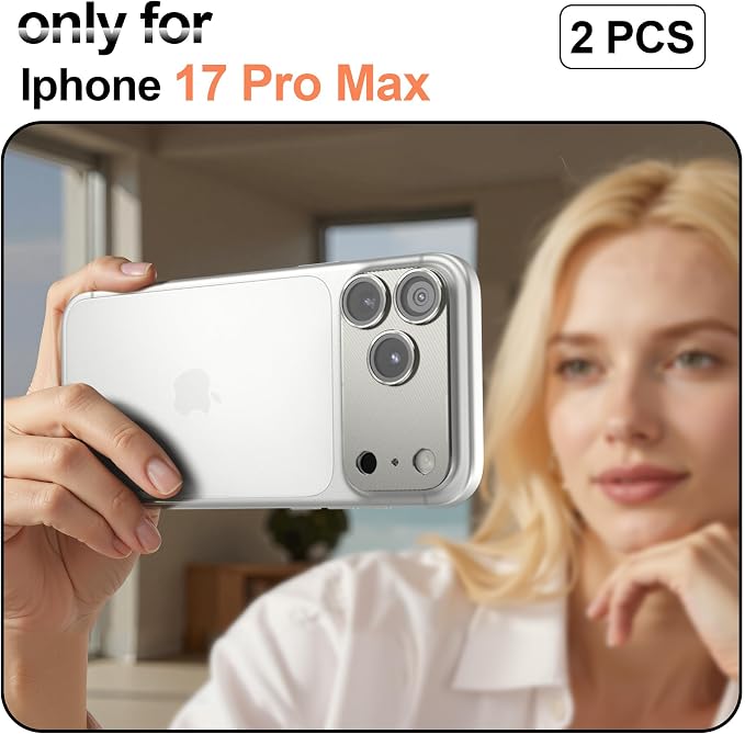 2 Pack for iPhone 17 Pro Camera Lens Protector Metal Aluminum Alloy Tempered Glass Cover Camera Screen Protector Accessories Case Friendly，for iPhone 17 Pro