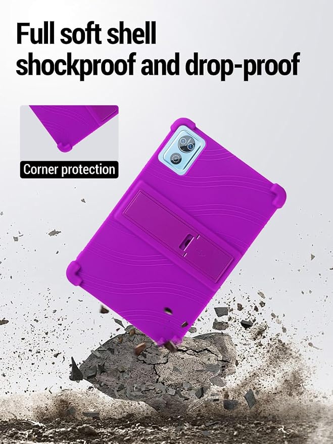 for DEERTiME E15 10 inch Android 15 Tablets Protective caseShockproof Lightweight Silicone Protective Cover with StandChild-Friendly ProtectionEasy to Clean DesignBlack