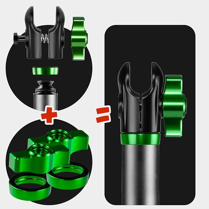 Tackform 10 Long 20mm Ball and Socket Arm DuraLock 20 Series Aluminum Tube Arm | Dual 20mm Sockets and Optional Anti-Theft Knobs | Black