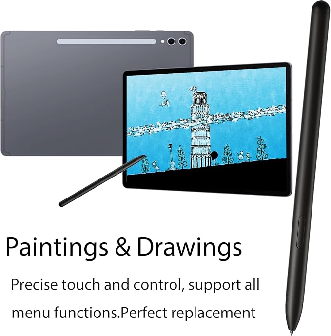 Galaxy Tab S10 FE S Pen for Samsung Galaxy Tab S10 FE Plus Stylus Pen Replacement for Samsung Galaxy Tab S10 FE Stylus S Pen + Free 5 Tips (Black)