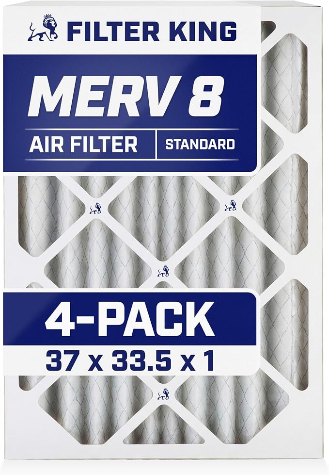 Filter King 37x33.5x1 Air Filter | 4-PACK | MERV 8 HVAC Pleated A/C Furnace