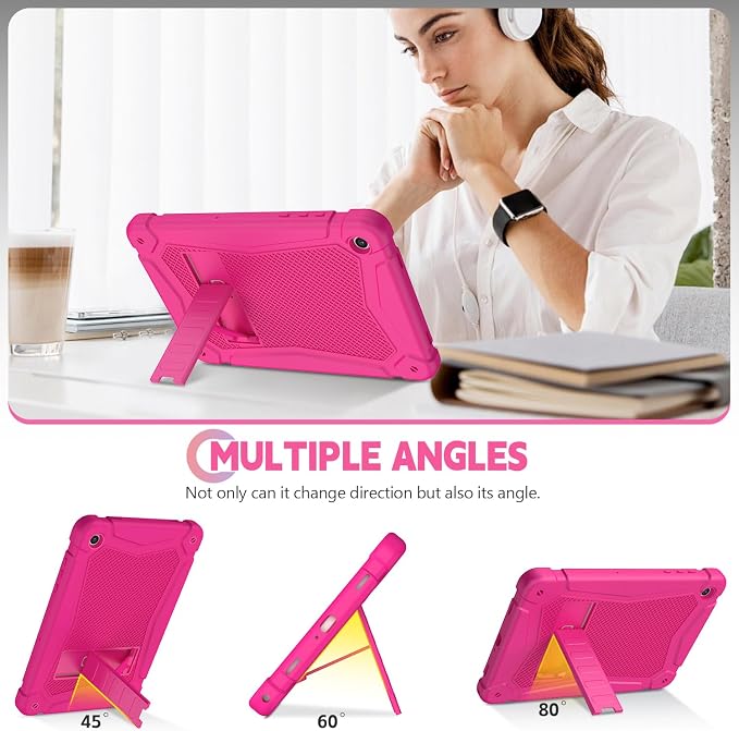Shockproof Case for Samsung Galaxy Tab A11 Plus 11 inch 2026 with Built-in Kickstand 3 Layers Heavy Duty Protection Cover for Tab A9+ 10.9 2023 Blush Pink