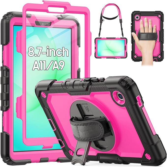 HXCASEAC Case for Samsung Galaxy Tab S6 Lite 10.4 inch Protective with Screen Protector/Hand Strap/S Pen Holder Shockproof S6 Lite Tablet Case 2024/2022/2020 SM-P610 SM-P613 SM-P620 - Black