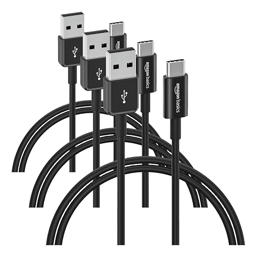Amazon Basics USB-C to USB-A 2.0 Male Cable - 3 feet (0.9 meters) - Black 24 Pack of 5 120 count total Black