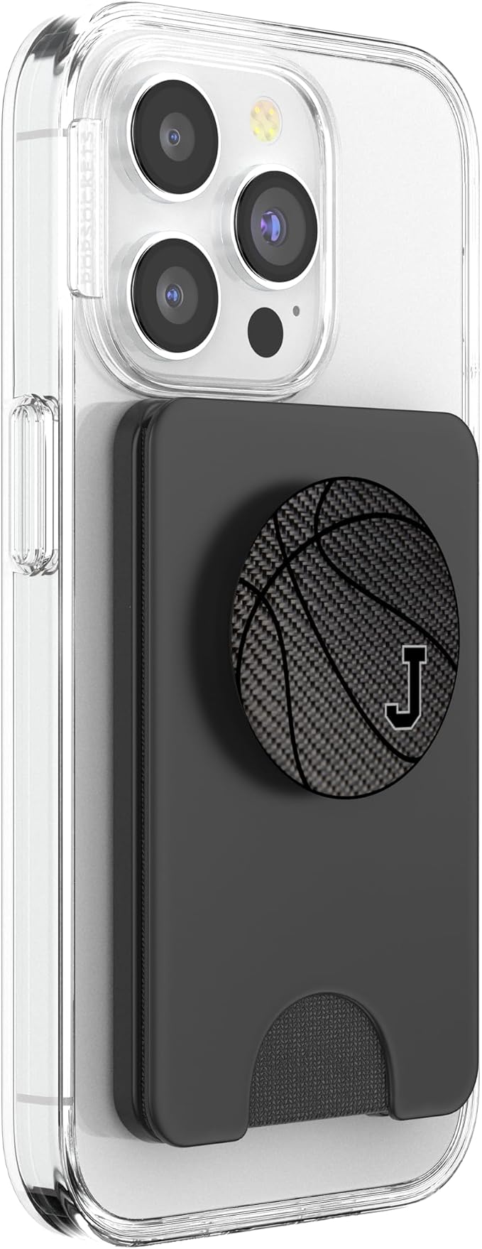 Basketball Letter J Black Phone Stand Initial J for Men PopSockets Adhesive PopGrip