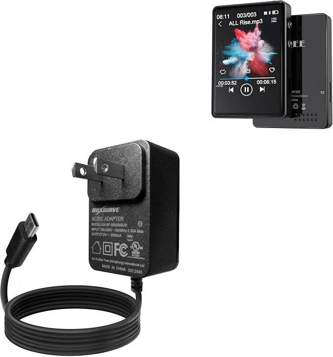 BoxWave Charger Compatible with QNGEE S7 (2.4 in) - Wall Charger Direct (15W) Rapid Charge Your Device with Built-in 3ft Cable