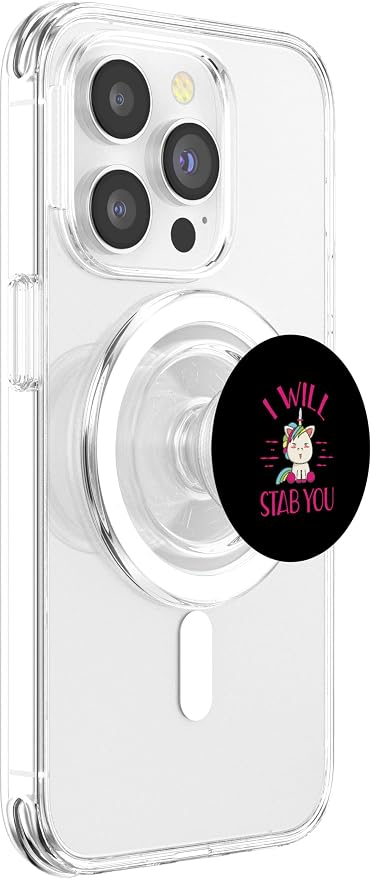 Evil Unicorn I Will Stab You Funny Novelty Knife Pop Socket PopSockets Adhesive PopGrip