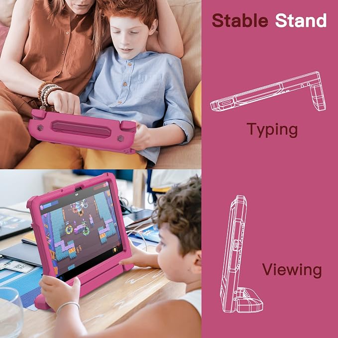 JETech Kids Case for iPad (A16) 11th/10th Gen Black | For 2025/2022 Model Built-in Screen Protector 360 Handle Stand Shockproof Kid-Friendly