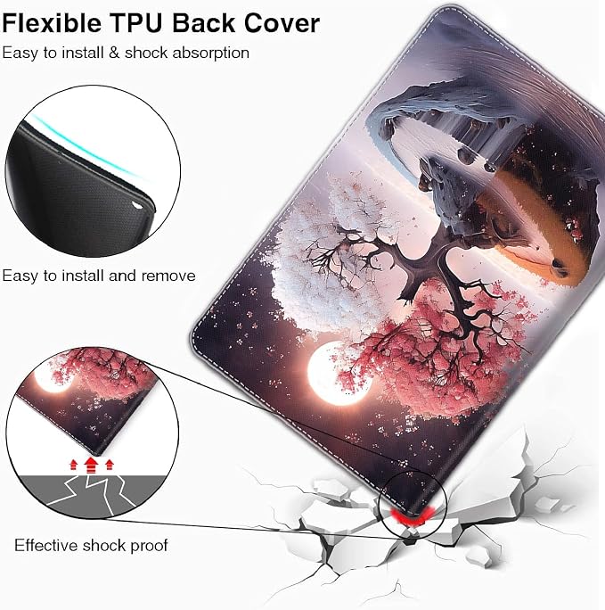 Case for iPad A16 11th Gen 11 Inch (2025) 10th Gen 10.9 Inch (2022) Model A3354 A3355 A3356 A2696 A2757 A2777 ，Slim Fit Standing Cover with Auto Sleep/Wake，Frog Playing Guitar