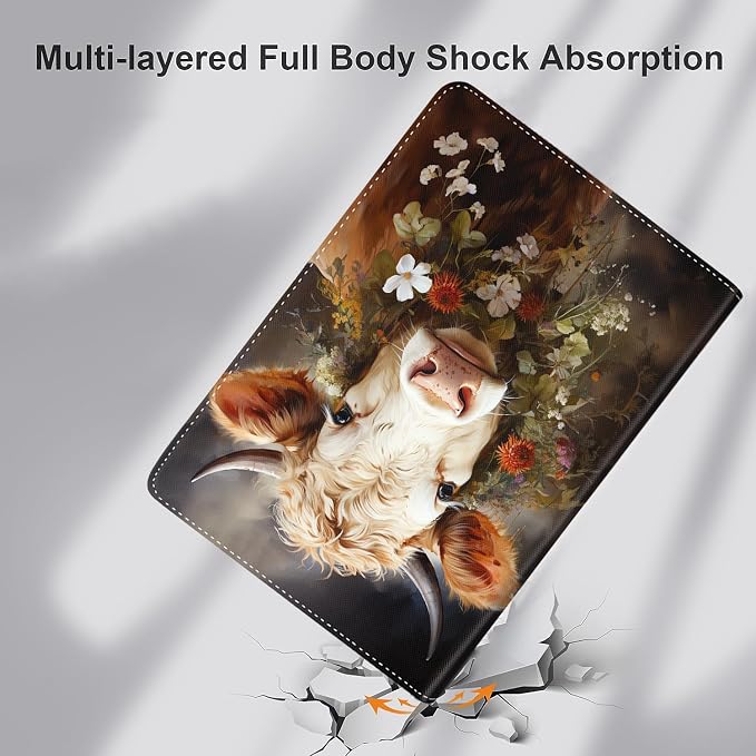 Vintage Floral Astronaut iPad 9th Gen Case - 10.2 Inch Standing Cover with Auto Sleep/Wake