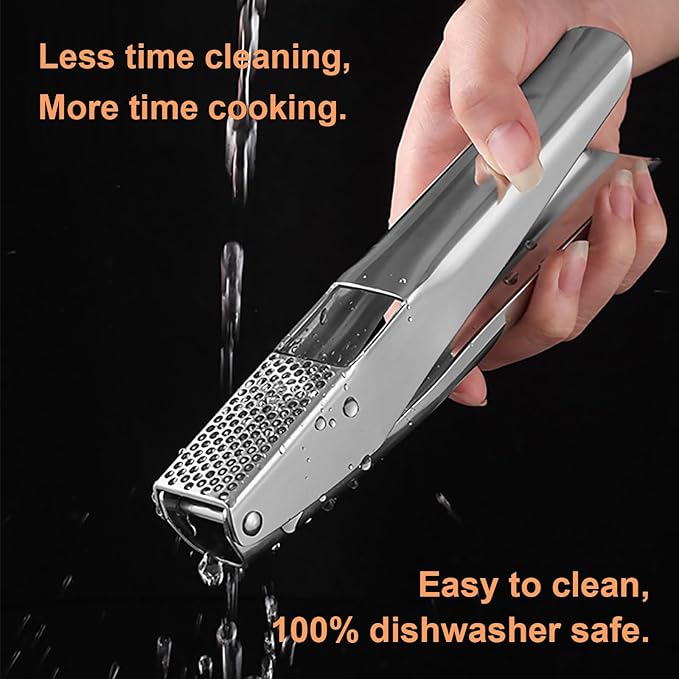 KAITION Stainless Steel Garlic Press, Garlic Crusher, Dishwasher Safe