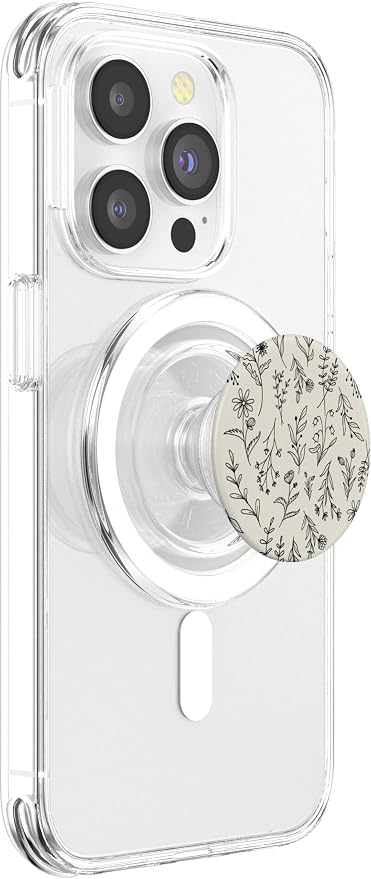 Sand Beige Wildflower Floral Flower Pattern PopSockets Adhesive PopGrip