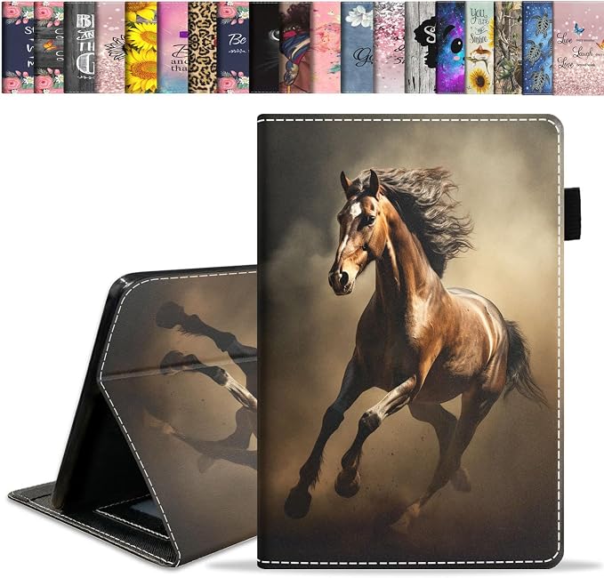 Case for Amazon Kindle Fire HD 10 Tablet 10.1 (9th/7th Generation 2019/2017 Release) Slim Folding Stand Folio Cover with Card Slot &amp Auto Wake/Sleep - African American Girl