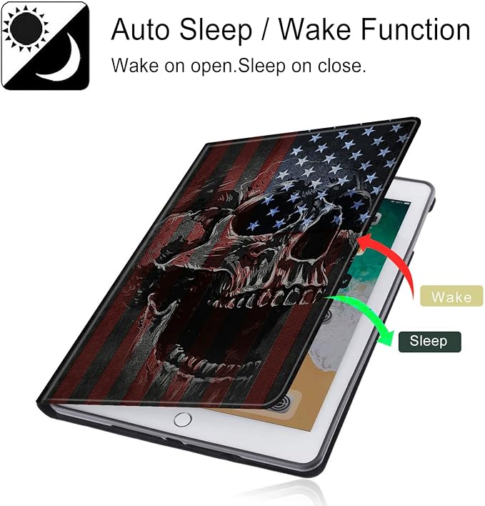 for All-New Fire HD 10 Tablet Case (13th Generation 10.1 inch 2023 Release) with Adjustable Stand &amp Auto Wake/Sleep Feature Smart Protect Cover Case - American Flag