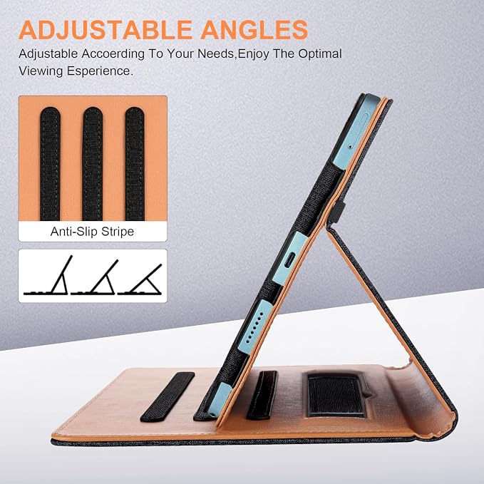 Case for Onn 11 Inch Core Tablet(2026 Model)Black | for Onn 11 Tablet Case 2026Multi-Angle StandElastic Pencil LoopSecure Closurewith Hand Strap Cover