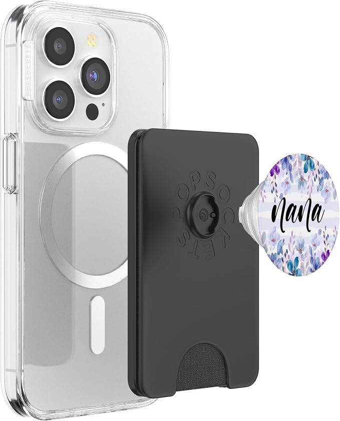 Nana Withe Blue Purple Flower For Women Grandma PopSockets Adhesive PopGrip