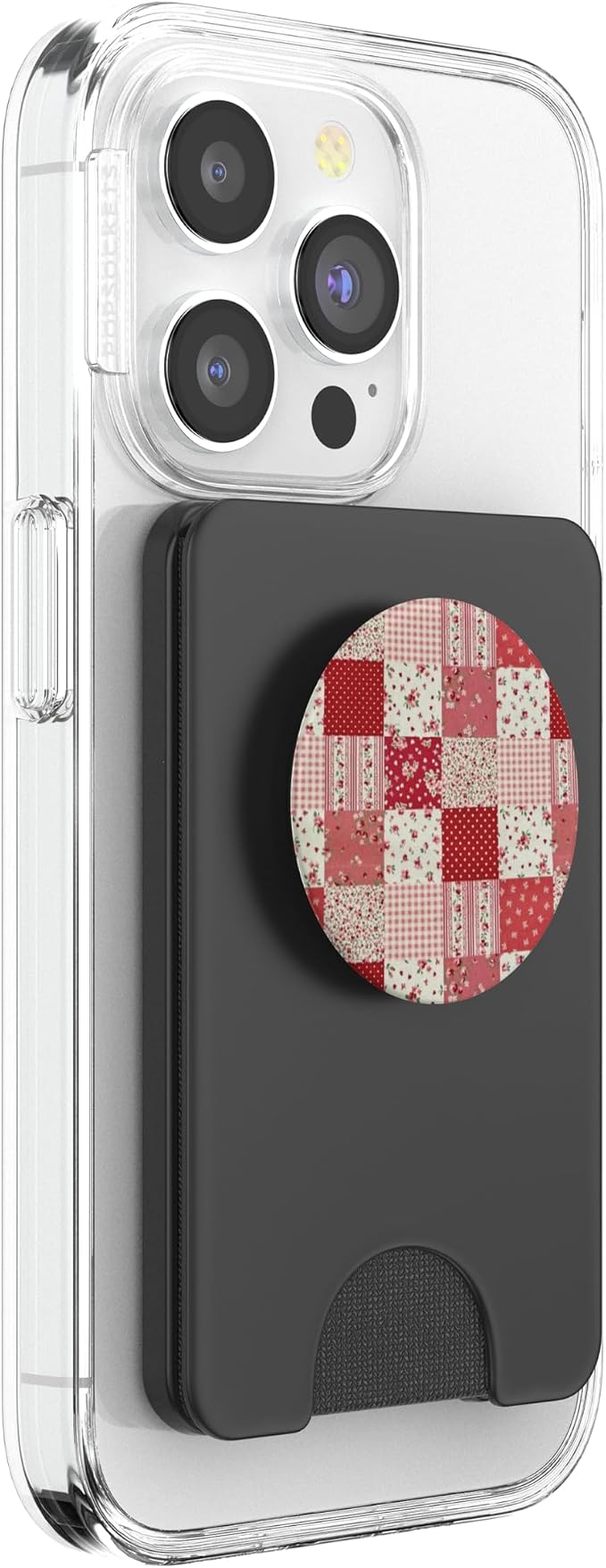Red Floral Patchwork Pattern PopSockets Adhesive PopGrip