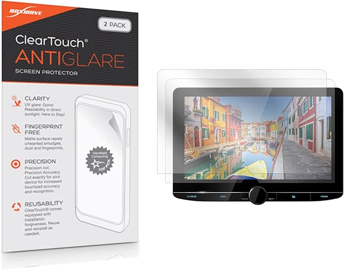 BoxWave Screen Protector Compatible with Kenwood DMX1057XR - ClearTouch Anti-Glare (2-Pack) Anti-Fingerprint Matte Film Skin