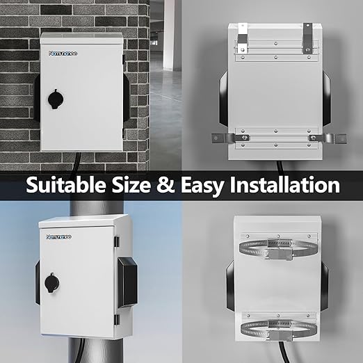 Outdoor Electrical Box, Cold-Rolled Steel Plate, Aluminum Alloy Back Beam, One-Piece Ventilation Design, IP65 Waterproof, Wall/Pole Mounted (17.6" x 13.8" x 7.9")