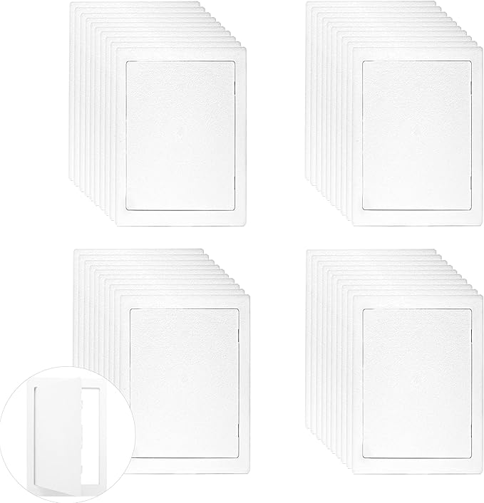 Morvat Access Panel 6x9 Inch for Drywall & Ceiling with Door, Heavy-Duty Durable ABS Plastic & Easy Install Access Box, Wall Hole Cover Plate for Plumbing & Electrical Cables & Wiring, White, 40-Pack
