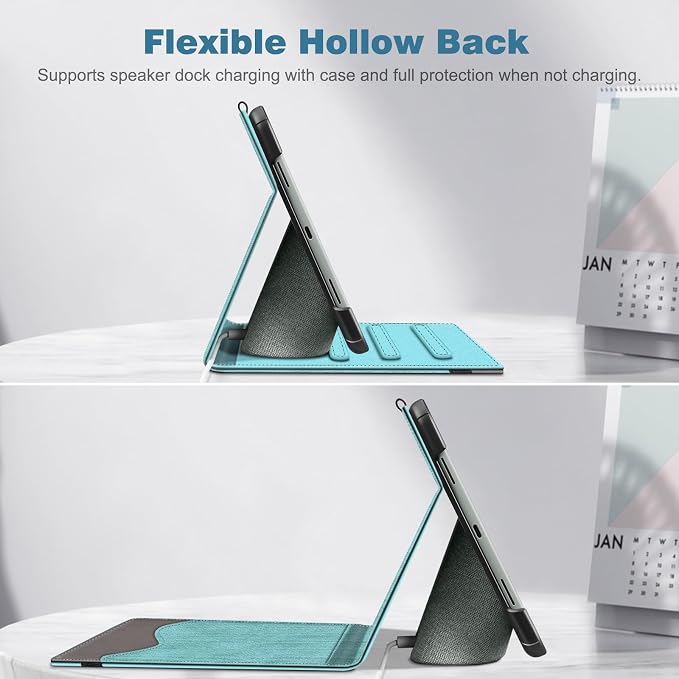 Fintie Case for Google Pixel Tablet 11 inch 2023 Multi-Angle Viewing | Protective Stand Cover with Pocket &amp Pencil Holder Compatible with Charging Speaker Dock Blossom
