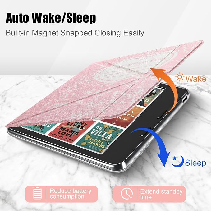 E NET-CASE Detachable Magnetic Case for 7 Kobo Libra 2 &amp Tolino Vision 6(2021) eReader Ultra Clear Back Scratch-Proof Light丨Easy to Detach &amp Attach丨Auto Sleep/Wake (Black)