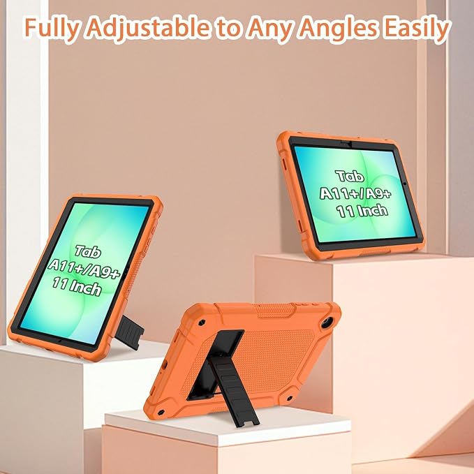 BMOUO Case for Samsung Galaxy Tab A11+ Plus/A9+ Plus 11 Inch 2026/2024 Heavy Duty Shockproof Rugged High Impact Protective Galaxy Tab A11 Plus/A9 Plus Case Black