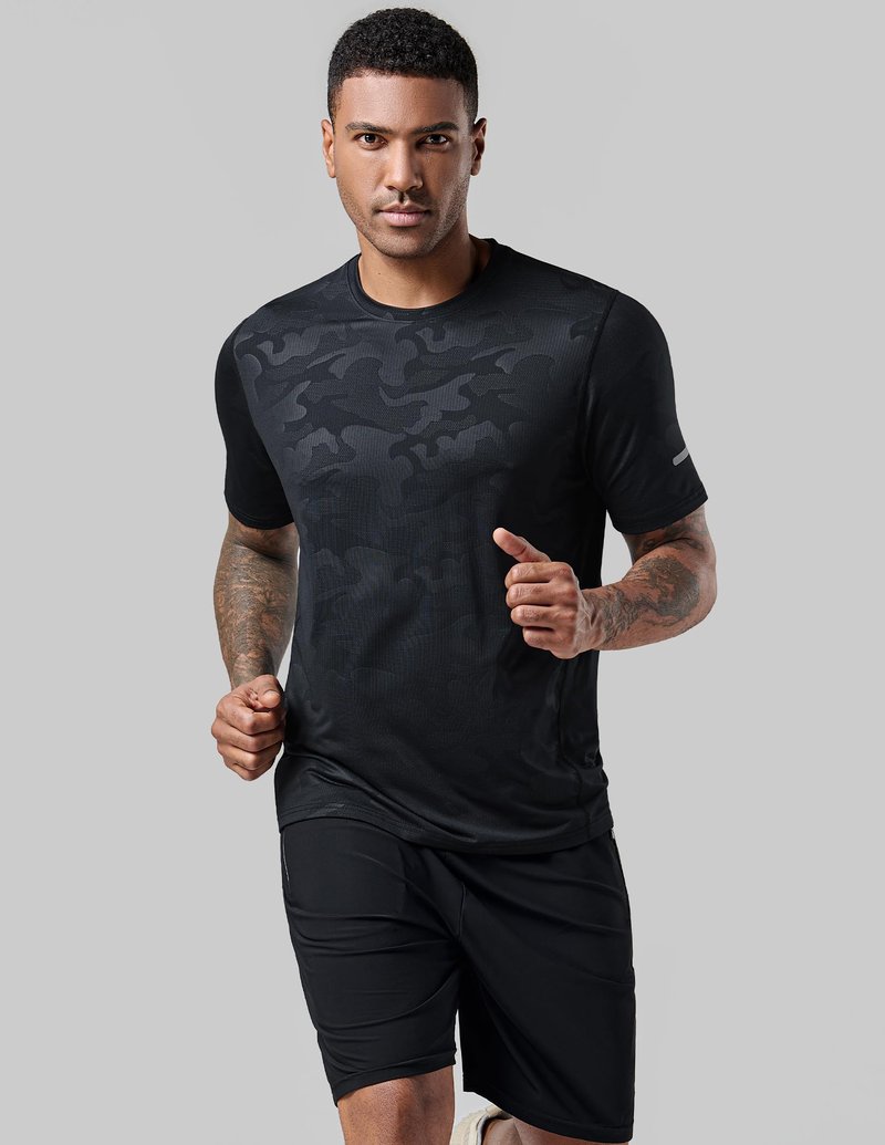 5 Pack Men’s Active Quick Dry Crew Neck T Shirts | Athletic Running Gym Workout Short Sleeve Tee Tops Bulk (Set 16, Small)