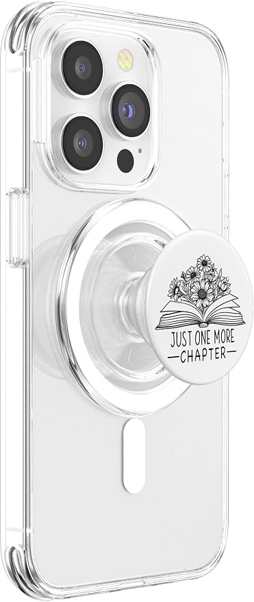Just One More Chapter Floral Book Lover Bookish PopSockets Adhesive PopGrip