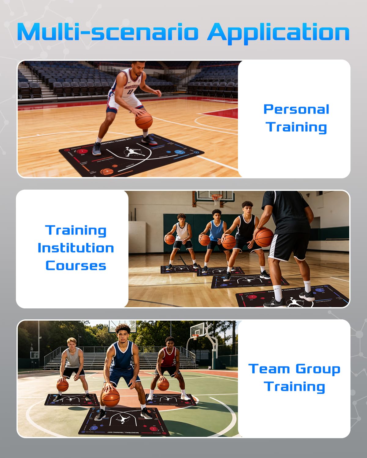 ZVD Portable Basketball Training Mat - Non-Slip Footwork Agility Mat for All basketball enthusiasts, Durable Basketball Footwork Training Equipment to Improve Speed, Strength, Coordination