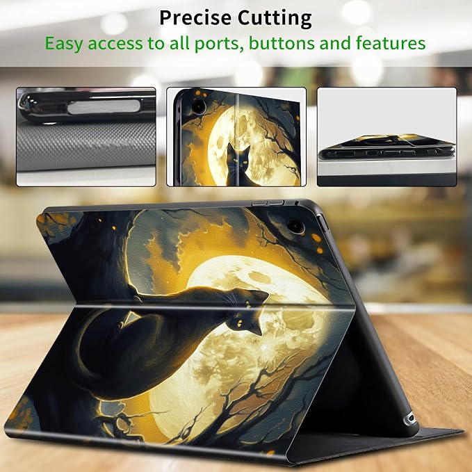 Case for Samsung Galaxy Tab A9 Plus 2023/A11 Plus 2025 11 inch Lightweight Protective PU Leather Smart Stand Cover with Auto Wake Sleep Tablet Case Cover - American Flag &amp Fish