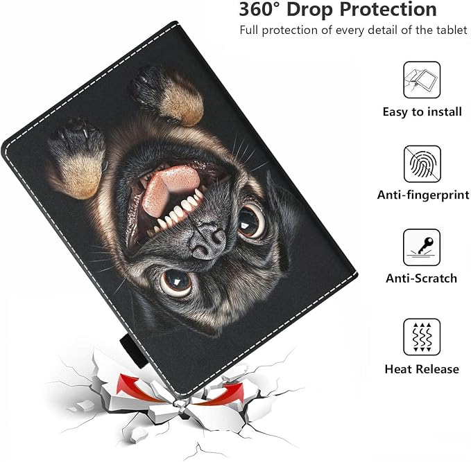Case for Amazon Kindle Fire HD 8/Fire HD 8 Plus Tablet (12th/10th Generation 2024/2022/2020 Release) - PU Leather Folio Cover with Smart Auto Wake/Sleep Bald Eagle
