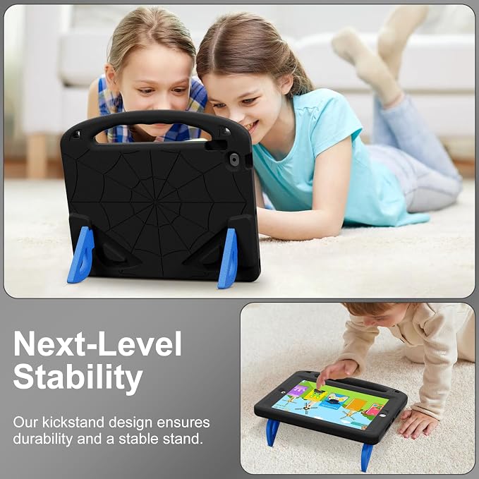 Kids Case for iPad 9th/8th/7th Gen. (10.2-inch 2021/2020/2019) | Shockproof Cover with Built-in Screen Protector and Stand Black
