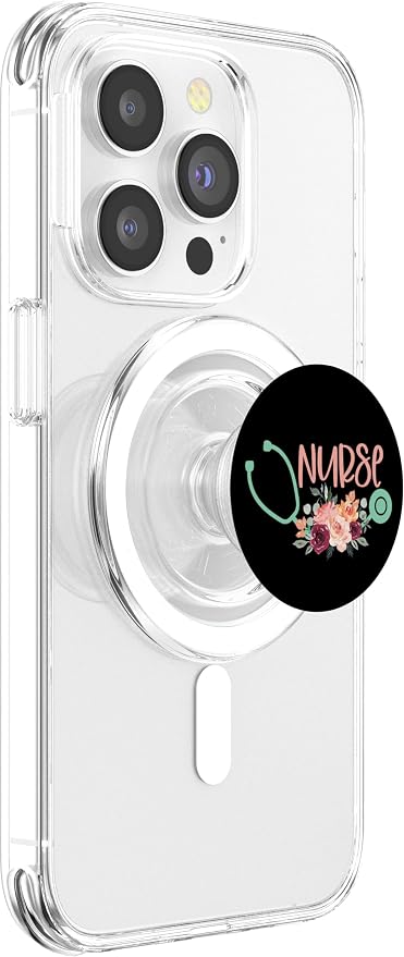 Cute Nurse Stethoscope with Flowers - Nurse Appreciation PopSockets Adhesive PopGrip