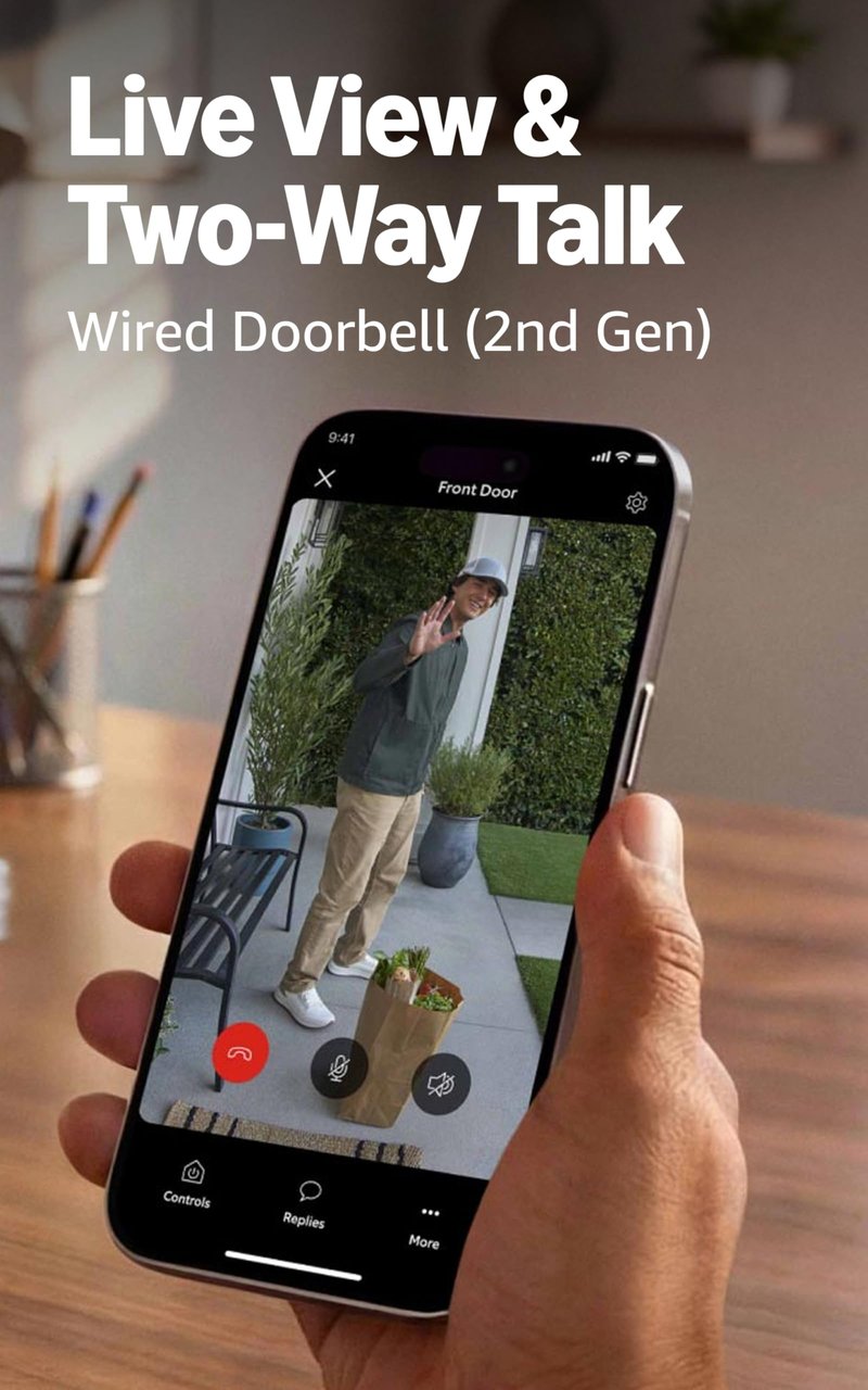 Ring Wired Doorbell (newest model), Speckled Gray with Chime (newest model), White