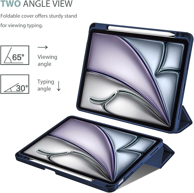ProCase Smart Case for iPad Air 11-inch M4/M3/M2 &amp Air 10.9 5th/4th Gen | Hard Back Cover with Auto Sleep/Wake Slim Lightweight Case for iPad Air 11 2026/25/24 &amp 10.9 2022/2020-Aqua