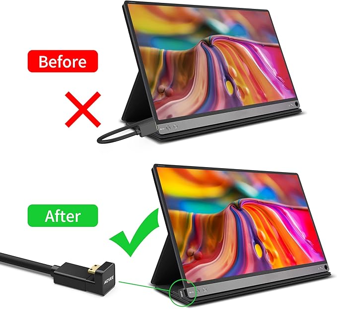 AGVEE 3 Pack (Short Side Inward) 180 Degree Angled Mini HDMI Male to HDMI Female Adapter, U-Shaped 4K@60HZ Converter Coupler Connector Extender for Portable Display Monitor Accessories, Black